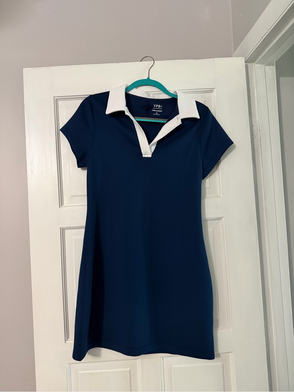 YPB Navy Mini Polo Dress with White Collar